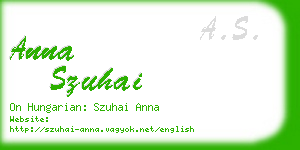 anna szuhai business card